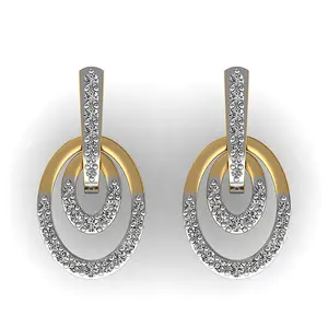 Tự Nhiên Pave Kim Cương 18K Rắn Vàng Vàng Stud Earrings Vàng Kim Cương Stud Earrings Vàng Thiết Kế Fine Jewelry Nhà Sản Xuất