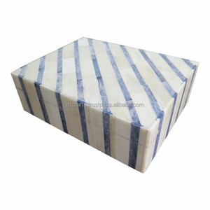 Handmade Indian Bone and Resin Inlay Jewelry <b>Box</b> AZC-00118 with Elegant Bone and Resin Inlay Design - Product Image 2