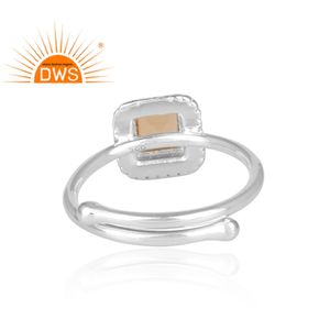 Shining Citrine ผู้จัดจำหน่ายแหวนพลอย925แหวนเงินแท้เครื่องประดับผู้ค้าส่ง - Product Image 4