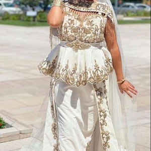 BEAUTIFUL CAFTAN DRESS EMBROIDERY OF DABKA, CRYSTAL GLASS BEADS,GLASS STONE WORK FOR PARTY-WEAR @ 2022 - Product Image 1