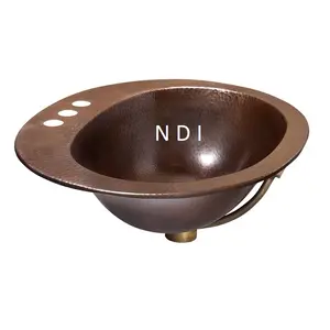Hammered Design Bathroom Sink Hand Engraved Decorative Copper Antique Sink Wholesale Supplier & Manufacture By India
