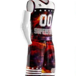 Juego de camisetas de baloncesto reversibles transpirables personalizables para hombre con uniformes cortos de diseño de sublimación - Product Image 2