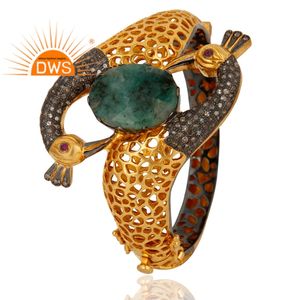 Bracelet traditionnel en argent Sterling, bijou pour femme, pierre précieuse émeraude et pierres précieuses, tendance, création de bijoux - Product Image 3