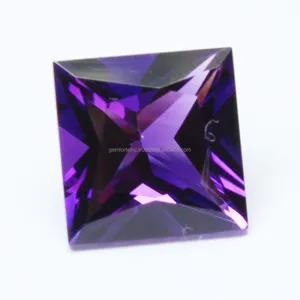 天然紫水晶宝石方形梨方形梨形8X8MM多面紫水晶宽松宝石饰品制作认证紫色