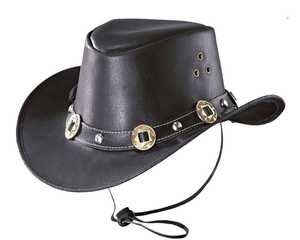 Sombrero de cuero vaquero estilo occidental, gorra de montar en Toro con aspecto antiguo - Product Image 3