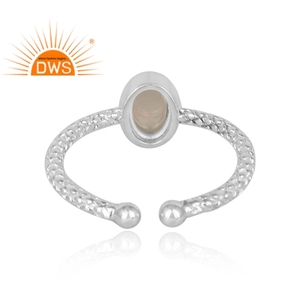 Handmade Fine Sterling <b>Silver</b> Stackable <b>Ring</b> Ethiopian <b>Opal</b> Gemstone <b>Ring</b> Certificated Wholesale <b>Silver</b> Jewelry - Product Image 4