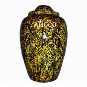 Latest Standard Hand Painted Solid Aluminum Cremation <b>Urn</b> Attractive Iron <b>Jar</b> in Black Red Adult Use Metal <b>Jar</b> for Sale - Product Image 6