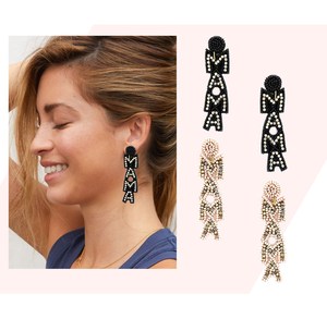 ต่างหูแฮนด์เมดประดับลูกปัดและคริสตัลสำหรับคุณแม่ - Product Image 1