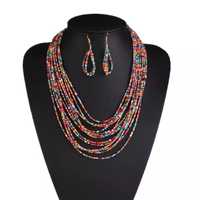 Kalung Choker Bunga Boho Bordir Modern Antik Manik-manik Kaca Buatan Tangan Kristen Baru Hadiah Ulang Tahun Pernikahan Wanita