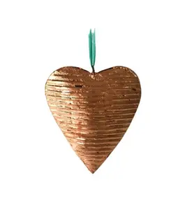 METAL IRON HEART WITH LINES DESIGN CHRISTMAS DECORATION HANGING ORNAMENT HIGH QUALITY METAL