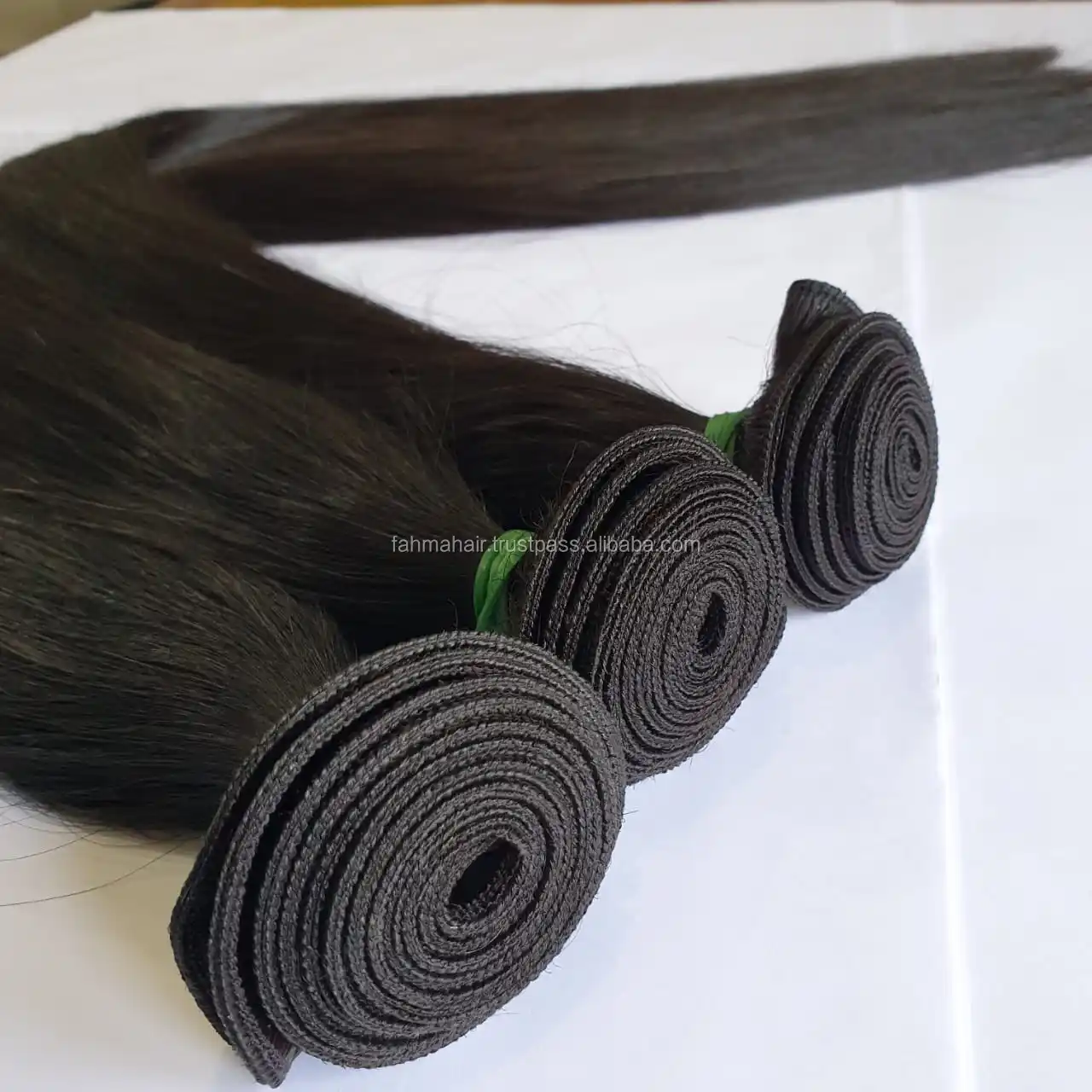 Rambut Lurus Halus 100% Rambut REMY Manusia Mesin Pakan Ganda dengan Tepi Bersih