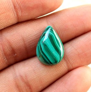 Malachite calibré forme de poire plaine cabochon de pierres précieuses en vrac faisant des bijoux bague/bracelet/pendentif à vendre en gros naturel - Product Image 1