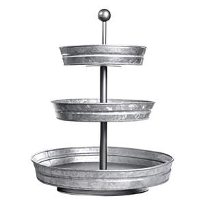 Piédestal galvanisé de gâteau de support de gâteau en métal pour la fête d'anniversaire Présentoir exclusif de petit gâteau de conception à trois niveaux - Product Image 3