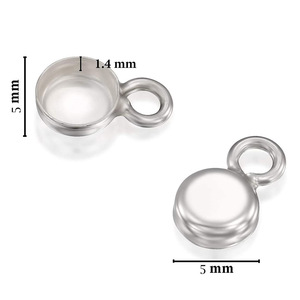 Colgante de plata de ley 925 con forma redonda, accesorio de joyería de ajuste en blanco con bisel de 5 MM - Product Image 1
