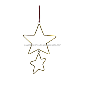 METAL NICKLE PLATED STAR WITH JINGLE BELL CHRISTMAS HANGING ORNAMENT IRON CHRISTMAS <b>TREE</b> DECORATION HOME DECOR - Product Image 5