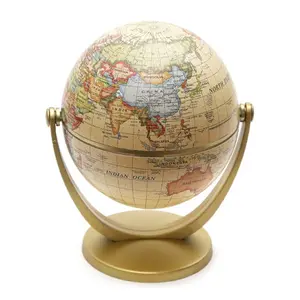 Ensemble de Globes et de cartes du monde dorés, 15 pièces, Globe incroyable, boule de terre, tabouret latéral, décoration de Table, de maison, poids en vrac