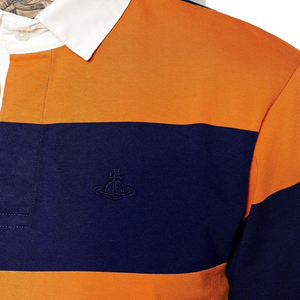 เสื้อโปโลแฟชั่นแนว Westwood Angolomania ของผู้ชาย,เสื้อมีลายทางผ้าคอตตอนระบายอากาศได้สำหรับผู้ชายรุ่นใหม่ล่าสุด - Product Image 3