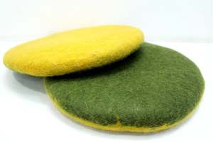 Sweet Yellow 100% Pure Wool Door Mat Handmade Comfortable Cushion Chair Mat for Office and Home Use - Product Image 4