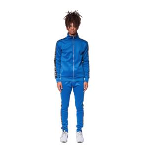 2024 Ensemble de survêtement à rayures personnalisées Pantalon de veste polaire brodé avec tissage tricoté en gros pour l'hiver avec logo personnalisé - Product Image 2