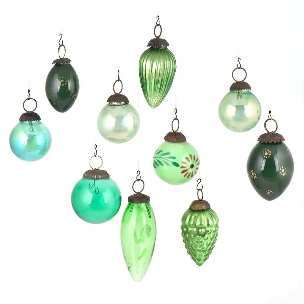 Handmade Top Quality Luxury Multicolor Glass Mix Shape Xmas Decorations Christmas Tree Ornaments Balls Wholesale Online NCO-62
