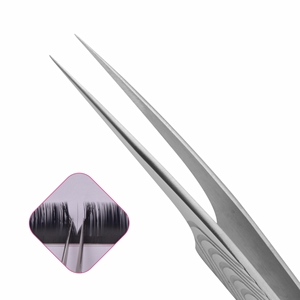 Stz — pince à épiler en acier inoxydable, outil de maquillage de cils droit, couleur Satin avec poignée antidérapante, étiquette privée, pince isolante - Product Image 4