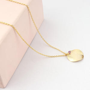 เครื่องประดับแฟชั่นที่ไม่ซ้ำกันรอบแผ่นโลหะที่มีขนาดเล็กอเมทิสโค้งงอแปรงเสร็จสร้อยคอทองชุบเชื่อมโยงห่วงโซ่สร้อยคอเครื่องประดับ - Product Image 5