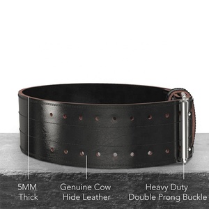 Cinturón de Fitness Unisex Personalizado de 4 Pulgadas de Ancho, Cuero Vacuno Genuino, Doble Hebilla, Transpirable, Soporte Lumbar, Cinturón de Levantamiento de Pesas - Product Image 4