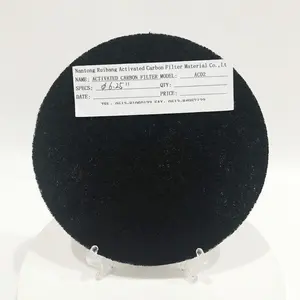 Odor Removal Activated Carbon Charcoal Filter Fibrous Carbon Air Filter Round 6.25" Filter Disc for air
