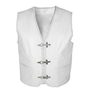 Chaleco de moto de cuero directo de fábrica a los mejores precios para hombre diseño delantero y trasero de talla grande uso en invierno y verano - Product Image 6