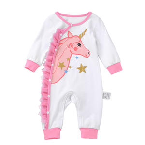 baby clothes Hot design cotton new born baby unicorn <b>pajama</b> baby <b>romper</b> - Product Image 1
