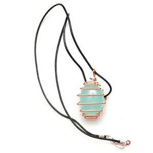 จี้คริสตัลหินธรรมชาติ,จี้แบบห่อลายโอนิกซ์ทำด้วยมือ - Product Image 1