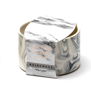 RAINCOAST Bougie parfumée en marbre de soja de luxe 100G 4 couleurs Mini pot à bougie en cire de soja en gros pour les occasions de mariage et de Noë<span class=keywords><strong>l</strong></span> - Product Image 3