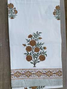 Toile en coton à motif Floral indien, bloc de Table imprimé à la main, 6 et 8 places - Product Image 6