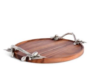 Plateau de service en bois à poignée de machine à écrire, plateau de service en bois, couleur marron, design moderne, pour service en bois, 1 pièce - Product Image 3