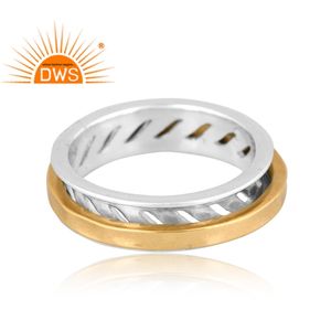 Elegante Anillo Giratorio Unisex de Plata de Ley Fina Hecho a Mano, Fabricante de Joyería de Plata - Product Image 3