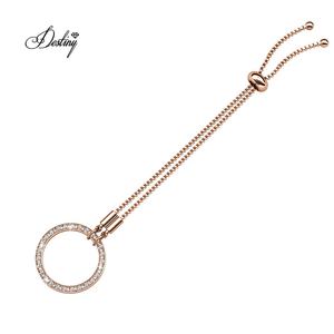 Daisini <span class=keywords><strong>Boucle</strong></span> Cercle Ruban Chaîne Curseur Bracelet Agrémenté de Cristaux <span class=keywords><strong>Swarovski</strong></span> Bracelet Plaqué Or 18k - Product Image 6