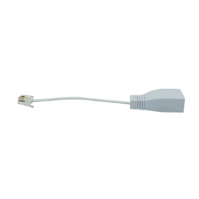 Customized US RJ11 to UK BT 4-Wire Ethernet to Phone Line Converter Adapter Cable 28AWG White RoHS Compliant