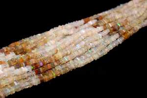 โอปอลเอธิโอเปียธรรมชาติเส้นยาว16 ",ลูกปัดพลอยทรงสี่เหลี่ยม Heishi เรียบขนาด4มม. สำหรับการทำเครื่องประดับ - Product Image 5