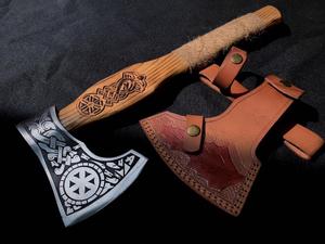 ขวานโทมาฮอว์กเหล็กคาร์บอน MDM ด้ามไม้เถ้าถ่านด้ามจับยุทธวิธีการอยู่รอดแคมป์ปิ้งยุทธวิธีทำด้วยมือ18นิ้วความแข็ง58-60 - Product Image 2