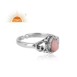 การออกแบบโบราณแหวนเงินสเตอร์ลิงออกซิไดซ์เครื่องประดับผู้ค้าส่งน่ารักสีชมพูโอปอลพลอยแหวนผู้ผลิตเครื่องประดับ - Product Image 3