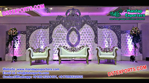 Panneaux en cuir de scène de mariage avec décoration en cristal Panneaux en cuir de mariage occidental Décoration de mariage Murs arrière en cuir blanc - Product Image 5