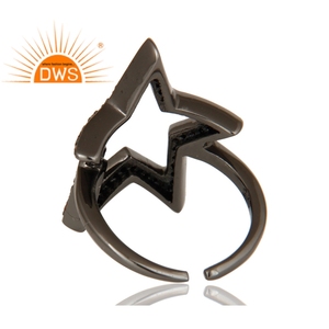 Star Shape Black Oxidized 925 Sterling <b>Silver</b> Jewelry Wholesaler <b>Garnet</b> Gemstone Designer Midi Engagement <b>Ring</b> Jewelry Supplier - Product Image 4