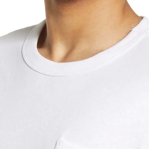 Camisetas de manga corta de gran tamaño con bolsillo y cuello redondo, camiseta blanca con cuello redondo y bolsillo, camiseta de manga corta con bolsillo de ajuste moderno - Product Image 4