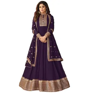 मुस्लिम कराची पाकिस्तानी डिजाइनर लंबे अनारकली कढ़ाई सलवार कमीज सूट महिलाओं के लिए नवीनतम फैशनेबल शादी की पार्टी के कपड़े