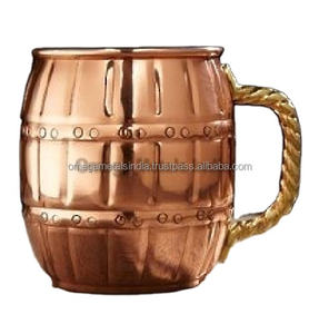 Meilleure qualité fabriquée à la main Moscou Mule Chope À Bière Poignée En Laiton Pur Cuivre Tasses À Bière Bar Hôtel Restaurant Table - Product Image 4