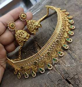 Collier ras du cou de mariée en forme de fleurs, bijou avec boucles d'oreilles, création M, - Product Image 2