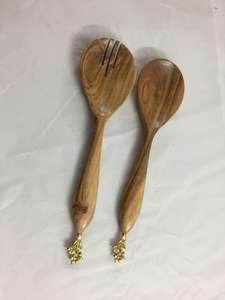 ชุดเครื่องครัวโลหะสำหรับตักสลัดแบบแบนช้อนส้อมช้อนสแตนเลสอุปกรณ์สำหรับสลัด - Product Image 3