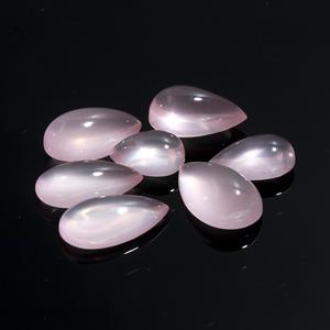 อัญมณีควอตซ์ธรรมชาติรูปลูกแพร์,อัญมณีทรงหลวม Cabochon ทำจากหินอัญมณีทรงหยดน้ำสีชมพูกุหลาบควอตซ์ - Product Image 2