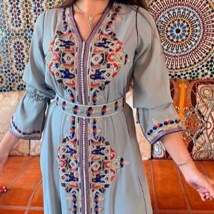 NUEVO vestido CAFTAN deslumbrante y de moda con IMPRESIONANTE MÁQUINA Y trabajo adornado a mano PARA FIESTA Y Boda @ 2024 - Product Image 1