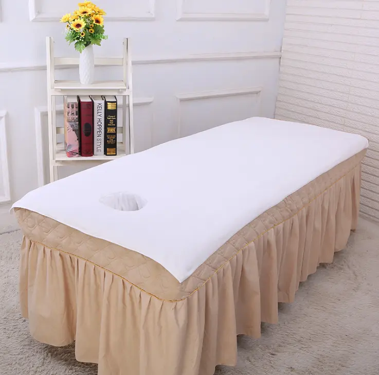 Оптовая продажа, полотенце из микрофибры с логотипом на заказ для салона красоты, массажное полотенце для кровати, полотенце для кровати с отверстиями, банное полотенце